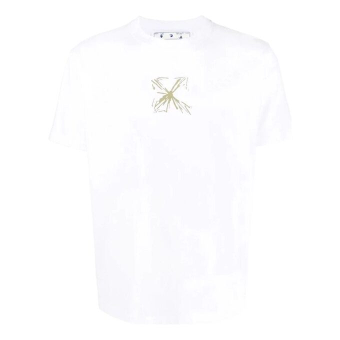 Arrows-Print Cotton Tee “White”