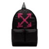 Arrows Print Nylon Backpack Black/Pink