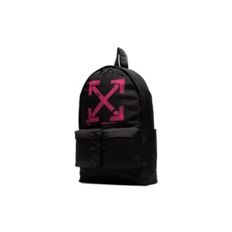 Arrows Print Nylon Backpack Black/Pink