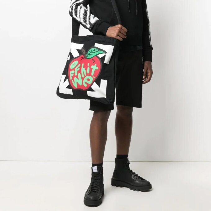 Arrows Printing Single-Shoulder Bag Black