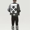 Arrows Slim Denim Jacket Embroidered Logo Printing Black