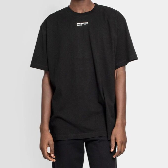 Back Alphabet Printing Short Sleeve Black