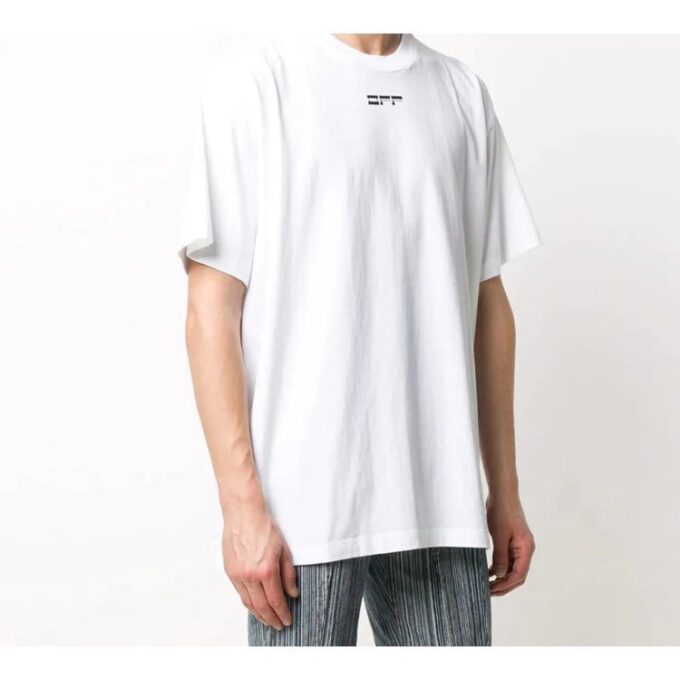 Back Alphabet Printing Short Sleeve White