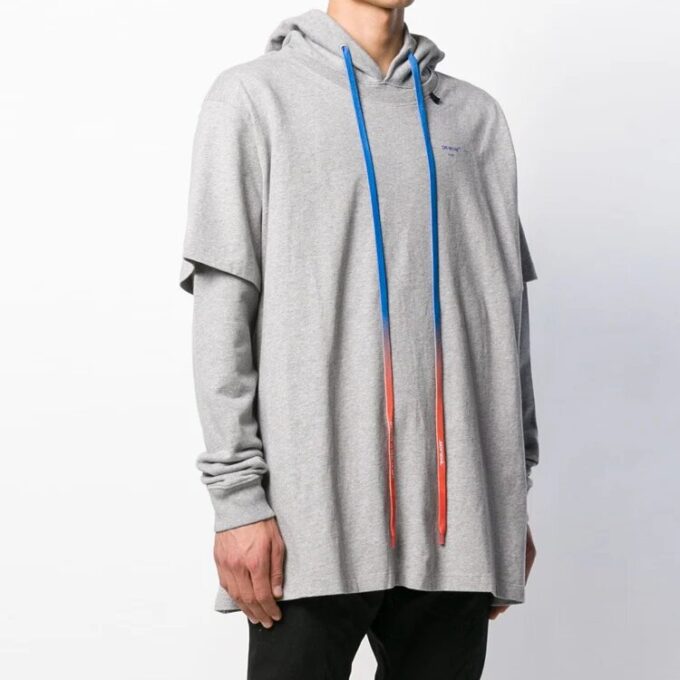 Back Arrow Printing Drawstring Gray