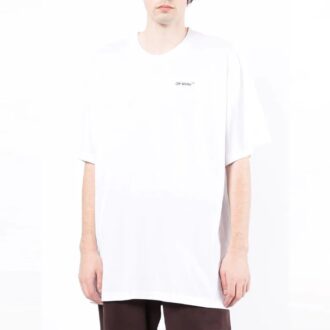 Back Arrow Printing Round Neck Short Sleeve White