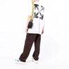 Back Arrow Printing Round Neck Short Sleeve White