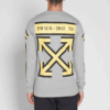 Back Arrows Sketch Mens Long Sleeve “Grey Yellow”