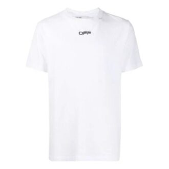 Back Black White Painting Short Sleeve White