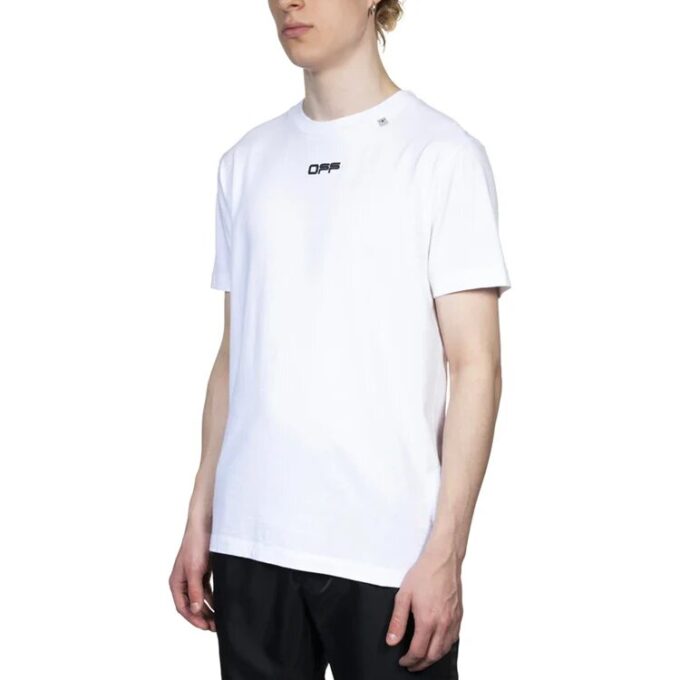 Back Black White Painting Short Sleeve White