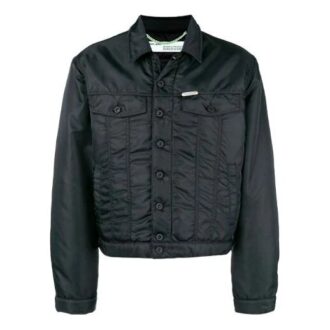 Back Logo Alphabet Pattern Long Sleeves Jacket Loose Fit Black