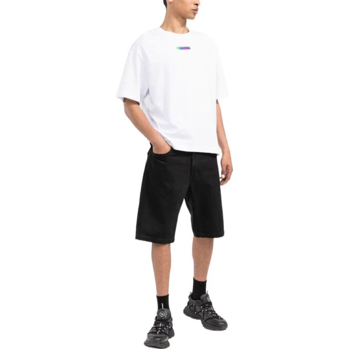 Back Logo Printing Short Sleeve White