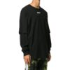 Back Mask Human Face Printing Round Neck Black