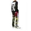 Back Mask Human Face Printing Round Neck Black