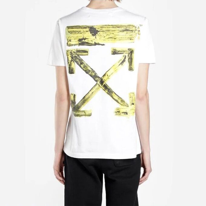 Back Painting Graffiti Arrow Printing Short Sleeve White
