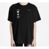 Back Photo Printing Short Sleeve Loose Fit Black