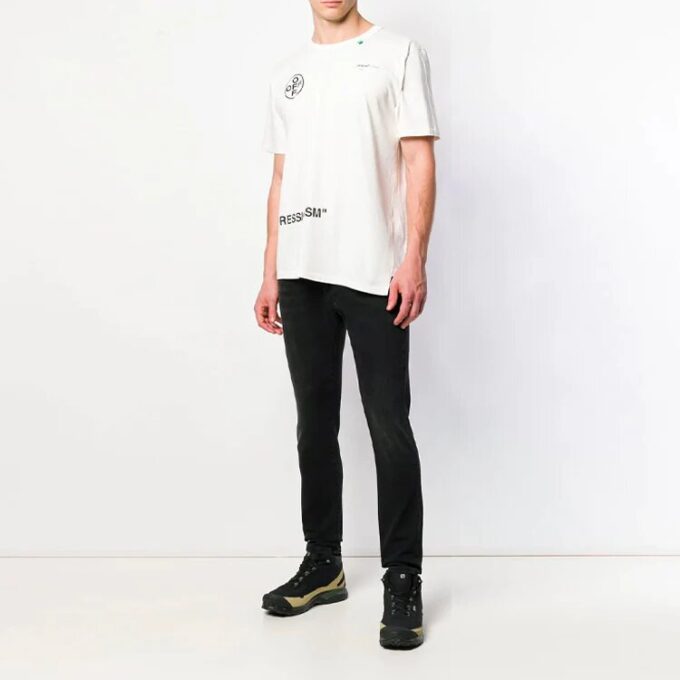 Back Pink Arrow Short Sleeve White