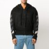 Back Printing hooded Knit Jacket Black