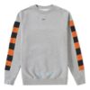 Back Printing Plaid Round Neck Pullover Version Gray
