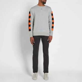 Back Printing Plaid Round Neck Pullover Version Gray