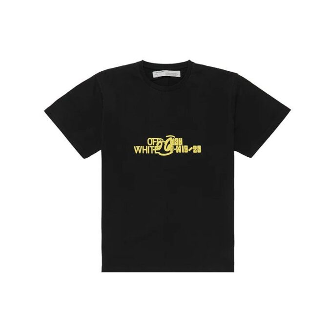 Back Printing Short Sleeve Loose Fit Black