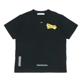 Back Yellow Arrow Short Sleeve Black