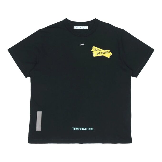 Back Yellow Arrow Short Sleeve Black