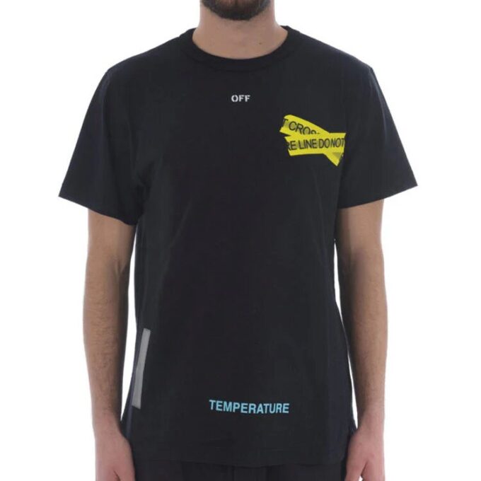 Back Yellow Arrow Short Sleeve Black