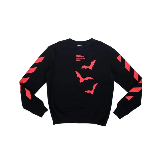 Bats Logo Round Neck Slim-Fit Sweater