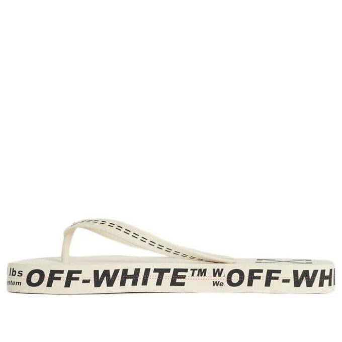 Beach Alphabet Thick Sole White Flip-Flops