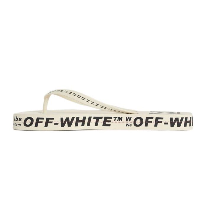 Beach Alphabet Thick Sole White Flip-Flops