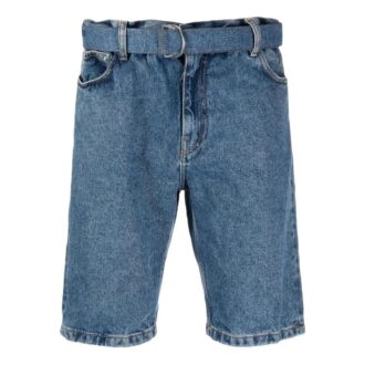 Belted Denim Shorts