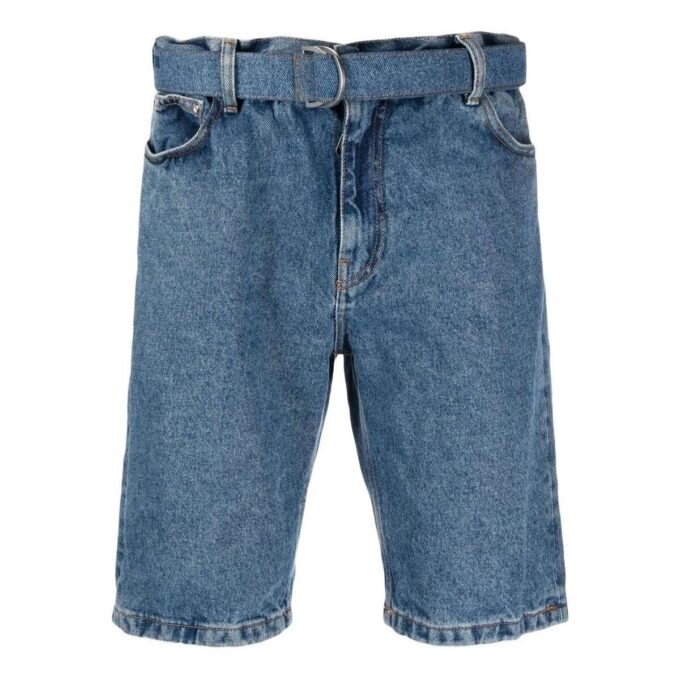Belted Denim Shorts