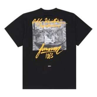 Black Printing Cotton Short Sleeve Loose Fit