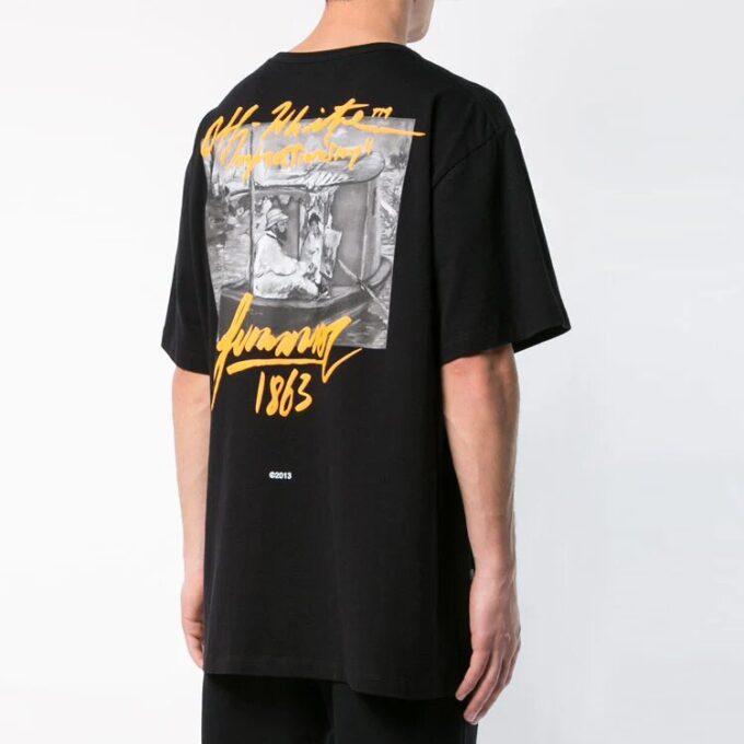 Black Printing Cotton Short Sleeve Loose Fit