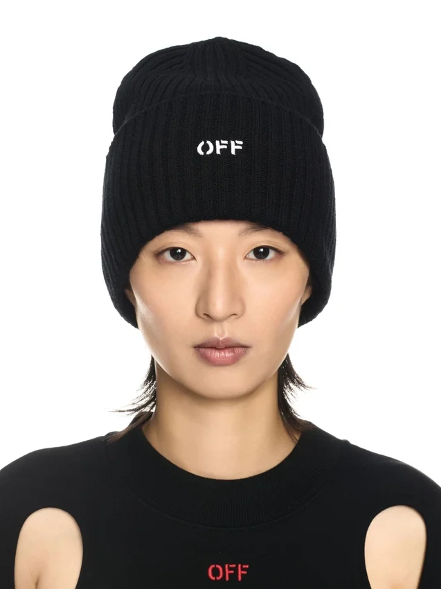 Black Stamp Loose Beanie Black Stamp Loose Beanie