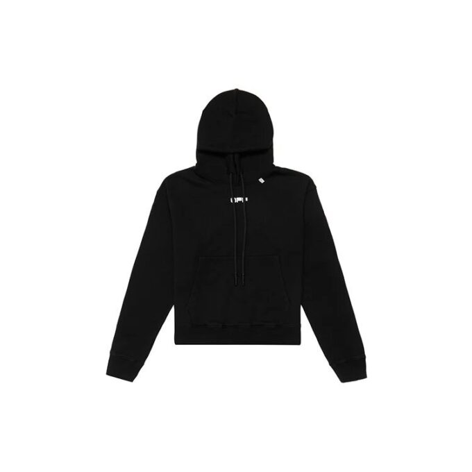 Black Wavy Logo Slogan Printing Loose Fit