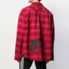 bled cotton pattern shirt “Red Black”