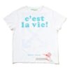 Blue Slogan Arrow Short Sleeve White