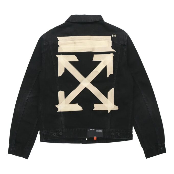 Bronzing Rubber Strap Arrow Classic Denim Logo Jacket
