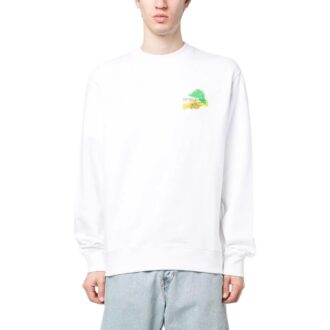 Brush Arrow Slim Crew Neck Sweatshirt “White”
