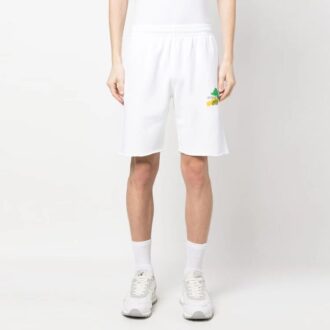 Brush Arrows Raw-Cut Shorts “White”