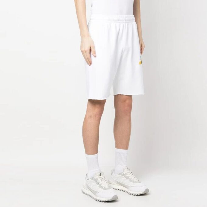 Brush Arrows Raw-Cut Shorts “White”