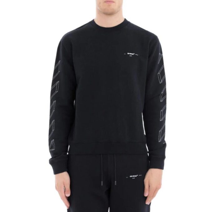 C O Virgil Abloh 3D Diag Lines Sweater “Black White”