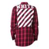 C O Virgil Abloh Back Diagonal Stripes Shirt “Black Red”