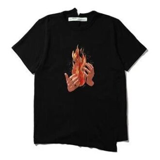 c/o VIRGIL ABLOH Flame Printing Irregular Short Sleeve T-Shirt
