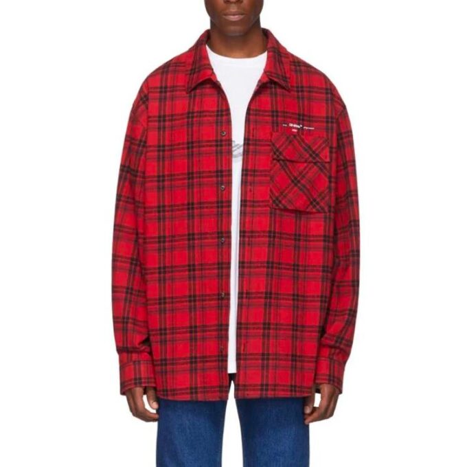 c/o Virgil Abloh Flannel Check Shirt For Men Red
