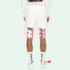 c/o virgil abloh For Men’ s White Diag Stencil Sweatshorts White/Pink