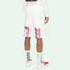 c/o virgil abloh For Men’ s White Diag Stencil Sweatshorts White/Pink