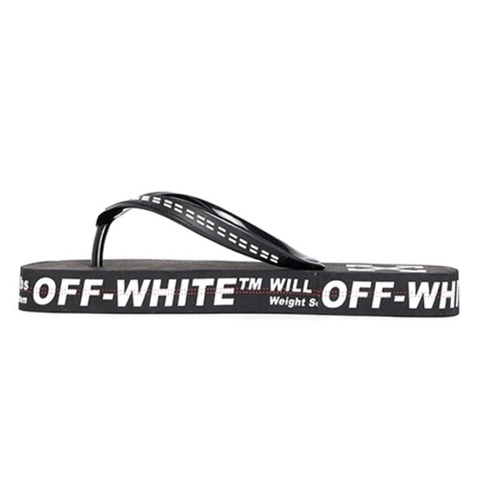 c/o virgil abloh men’ s black and white industrial flip flops