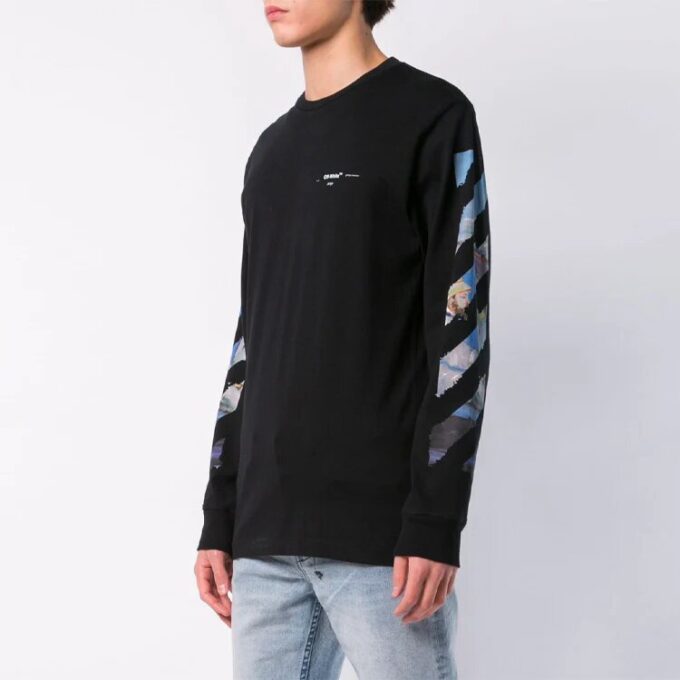 C/O Virgil Abloh Men’ s Black Diag Arrows Long Sleeve T-Shirt